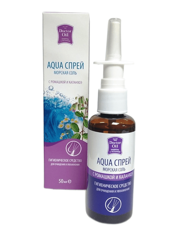 Гигиеническое средство для очищения и увлажнения «AQUA спрей» - Морская соль с ромашкой и каланхоэ